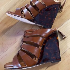Diane von Furstenberg Wedged Leather Sandals